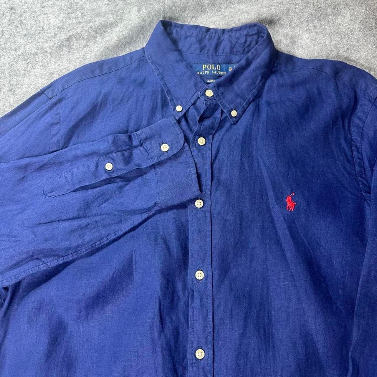 Polo Ralph Lauren Linen Shirt Mens XL Blue